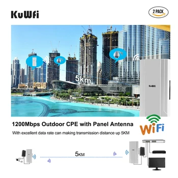 KuWFi Bezvadu Tilts Āra 1200Mbps Wifi Repeater/AP/CPE Maršrutētāju PTP 5KM liela Jauda 2.4&5.8 G Extender WiFi IP Kameras 48V
