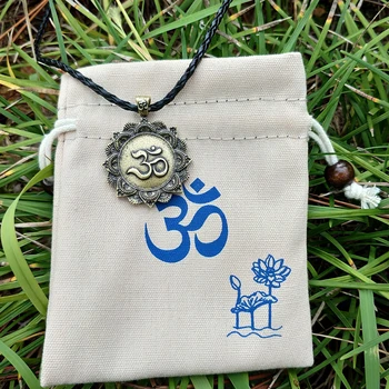 LANGHONG 1gb Ziedu un OM Kaklarota Tibetā Mandala Kaklarota ar Tibetas Garīgo Kaklarota Ģeometrija amuletu Reliģisko rotaslietas