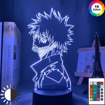 Led Nakts Gaismas Lampa Anime Mans Varonis Augstskolu Shoto Todoroki Sejas Dizaina Bērniem Bērnu Zēnu Guļamistaba Dekori Akrila Galda Lampa Dāvanu