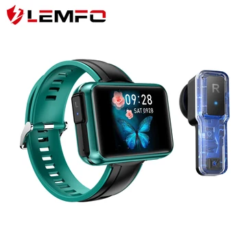 LEMFO TWS Bezvadu Smart Skatīties Vīriešu Sporta Bluetooth Austiņas Sirds ritma Monitors 24H Pilna Touch Screen Smart skatīties