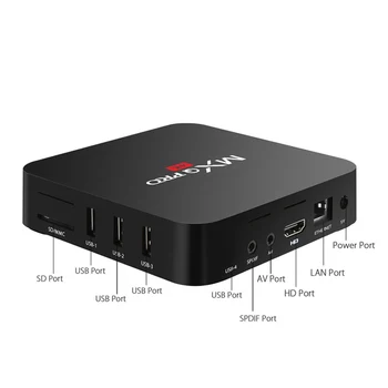 Mali-400 Smart TV Kastē 4K Quad Core 1+8GB HD WiFi Set-Top 802.11 b/g/n, 2.4 G WiFi Multivides Atskaņotājs Android 7.1 Set Top Box