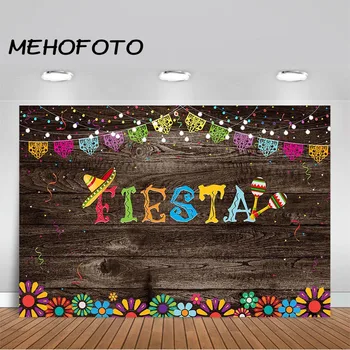 MEHOFOTO Fiesta Dzimšanas dienas svinības Fons Meksikas Fiesta Tēmu Dzimšanas dienas Photo Booth Fona Vasaras Luau Baseins Backdrops Dekori