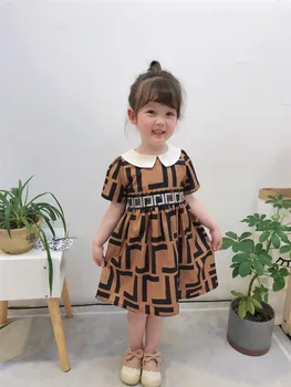 Meitene Kleita 2020. Gadam Bērni Vasaras Loku Princess Puse Kleitu Modes Bērni Puķu Meitene Īsām Piedurknēm Kleitas Bērnu Bērnus Apģērbt