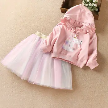 Mihkalev ir 2021. Baby Girl Rudens Apģērbu Komplekti, Hoodies T +Svārki Bērniem Tilla Apģērbu Komplekts Bērniem 2pieces Apģērbs Komplekti