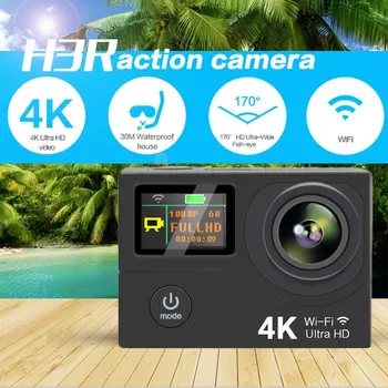 Mini H3R 4K Ultra Full HD Sporta Kamerai WIFI Tālvadības Zemūdens Pārvietošanās Ūdensizturīgs Digitālā Video Kamera
