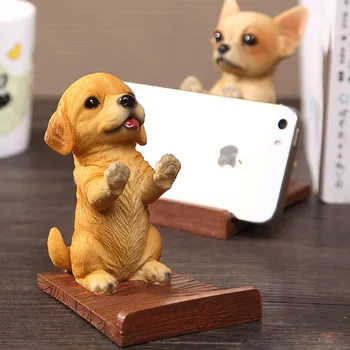 Mobilo Telefonu Turētājs Koksni, Graudus, Sveķus 3D Dzīvnieku Cute Pet Viedtālrunis Suns Galda Statīvs Turētājs iPhone 7 8 X xs xiaomi samsung s8