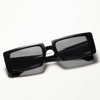 Modes Taisnstūra Retro Saulesbrilles Sieviešu Šauru Rāmi Kvadrātveida Saules Brilles Sievietēm Zīmola Moderns Luminiscences Zaļā Oculos UV400