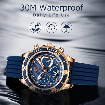 Modes Vīriešu Pulksteņi Top Zīmola Luksusa Liels Skalu Armijas Militāro Kvarca Skatīties Ūdensizturīgs Silikona Sporta Chronograph Watch Vīriešiem