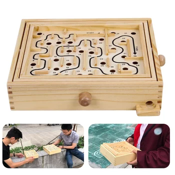 Montessori 3D Labirints, Bumbu Spēles, Rokturi, Koka Labirints Rotaļlietas Bērniem Izglītības Rotaļlieta, Handcrafted Mīklas Ritošā Krelles Mazulis, Zēns, Dāvanu