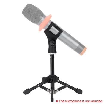 MS-12 Mini Saliekami Regulējams Darbvirsmas Statīva Mikrofons Stand w/ MC3 Mic un Klipu Turētājs Turētājs Tikšanās Lekcijas