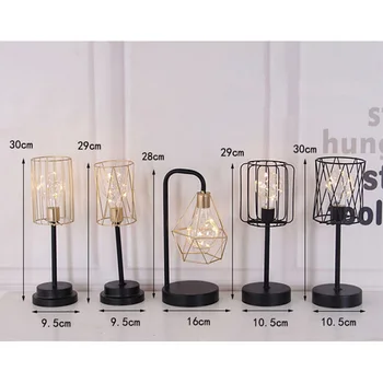 Nordic Style Dzelzs dimanta Gaismas Ins, LED Lampas, Radošo 3D Ģeometriskā Nakts Gaisma Guļamistabas Gultas Mājās, Ordeņi, Medaljoni, Amatniecības