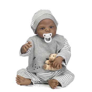 NPKCOLLECTION atdzimis black boy lelle ar pilnu vinila ķermeņa mīksto nekustamā touch zēns dzimumu labāko rotaļlietas, bērnu Dzimšanas dienu