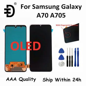 OLED LCD Samsung Galaxy A70 LCD Displejs, Touch Digitizer Displejs Samsung A70 A705 SM-A705F LCD Ekrāna Nomaiņa