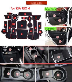 Par Kia Rio 4 X-Line RIO 2017 2018 2019 Anti-Slip Gumijas Kausa Pildītās Durvis Groove Mat 18pcs Piederumi Auto Dizains, Uzlīmes