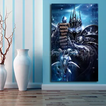 Pasaulē Warcrafts Lich King Animācijas Tapetes, Kanvas Glezna Drukāt Viesistaba, Mājas Dekoru Mūsdienīga Sienas Māksla, Eļļas Glezna Plakāts