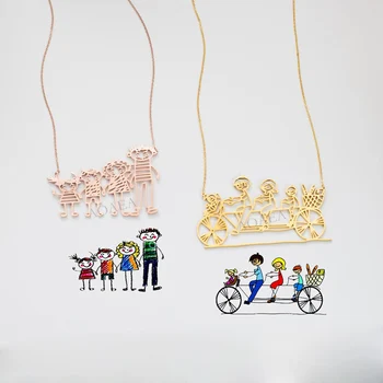 Personalizētu pasūtījuma bērnu glezna kaklarota bērnu mākslas kaklarota ar roku apgleznotus dzīvnieku LOGO kaklarota mākslas darbs dāvana