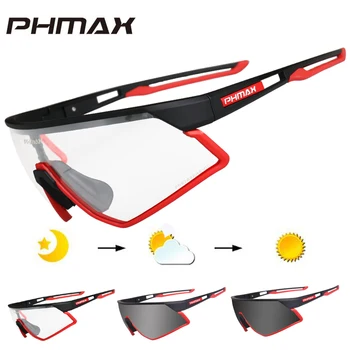 PHMAX Photochromic Velo Brilles, Velosipēdu UV400 Sporta Saulesbrilles Anti Glare Viegls Pro Bike Velo Brilles Tuvredzība Rāmis