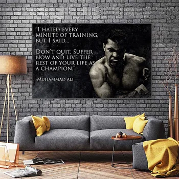 Plakātu Muhammad Ali Motivācijas Quote Sienas Mākslas Audekls Gleznošanai Ziemeļvalstu Iedvesmojošu Sporta Priekšstatu Par Dzīves Telpu Dekorēšana