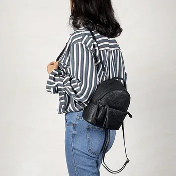 PNDME vienkāršu gadījuma īstas ādas dāmas mazā mugursoma modes mīksto pātagot luksusa daudzfunkcionāls mini bagpack sievietēm