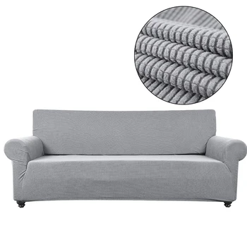 Polar Fleece Sofa Cover Universal Dīvāns Attiecas tīrtoņa Krāsu Elastīgs Slipcover neslīdoša Pilnu Wrap Dīvāns Sēdekļa, kas Aptver 1/2/3/4 Sēdeklis