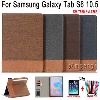 Premium Ādas somiņa Samsung Galaxy Tab S4 10.5 SM-T860 SM-T865 Smart Auto Miega Mosties Triecienizturīgs Flip Planšetdatora Korpusa Vāka