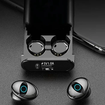 Q1Pro Bezvadu Bluetooth Austiņas Multi-Funkciju, MP3 Atskaņotājs ar Earbuds IPX7 Ūdensizturīgs 9D TWS Austiņas 6000MAh Power Bank