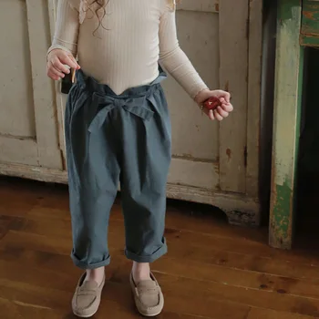 Rudens Meiteņu Kokvilnas Ziedu Lencēm Bikses toddler meitene bikses rudenī drēbes bērniem