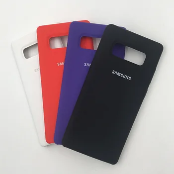 Samsung 8. Piezīme Gadījumā, ja Sākotnējā Šķidruma Silikona Vāciņu Galaxy Note8 N950 N950F N9500 Aizsardzības Tālrunis Apvalks Ar Logotipu un Pogas