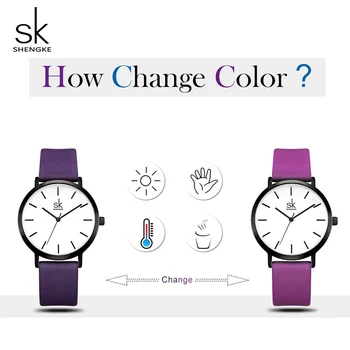 Shengke Mainīt Krāsu Radošo Watchband Sieviešu Ādas Rokas Pulksteni Vienkāršs Pulkstenis Reloj Mujer 2019 Jaunas Dāmas Kvarca Skatīties #K8026