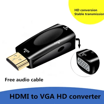 Sieviešu un vīriešu HDMI, VGA 15Pin Audio Adapteri Kabeļi HD 1080P Pārveidotājs Datoru, PC, Laptop, TV Kastē Projektoru Aux Kabeli Synth