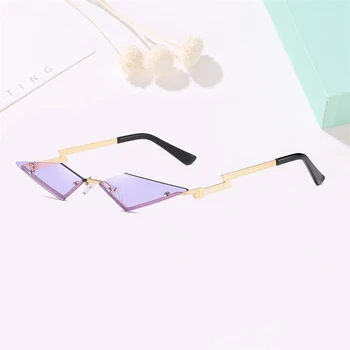 Sieviešu, Vīriešu Iela Vintage Trīsstūris Modes Brilles Metāla Cat Eye Saulesbrilles Plastmasas Braukšanas Saules Brilles Modes Toņos