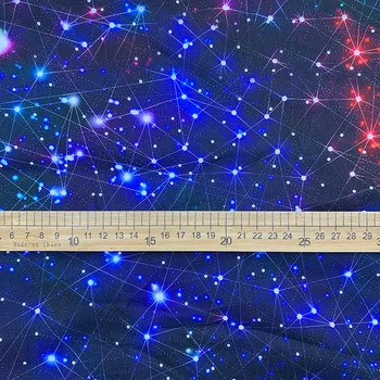Skaisti Digitālā Drukāšana Melnā grunts zvaigžņotām debesīm modelis Kokvilnas Auduma Šūšanas Materiālu Bērni Auduma Diy Krekls Apģērbi