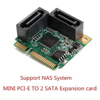 SP Mini PCI-Express 2 Porti SATA 3.0 Vienas Mikroshēmas Paplašināšanas Kartes Adapteris Mini PCIe uz dual SATA pievienot uz kartes