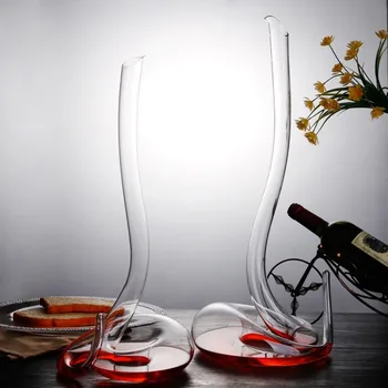 Stikla Karafi Radošo Čūska formas Caurspīdīga 1.1/2L Vīna Pot Dozatoru Flagon Viesnīcā, Bārs, Mājas Virtuve Dekorēšanas Piederumi