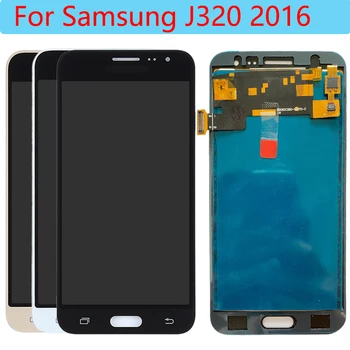 SUPER AMOLED J320 LCD Samsung Galaxy J3 2016 LCD skārienekrānu, Digitizer Montāža Nomaiņa LCD Displejs J320F J320M J320H