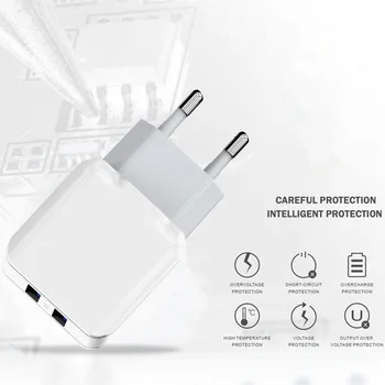 SUPTEC 5V 2.4 Dual USB Lādētājs Mobilā Tālruņa ES Lādētājs iphone Samsung iPad Ātri Sienas ES Adapteri Mobilo Telefonu Lādētājs