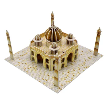 Taj Mahal Ēku čaulu Kartona 3D Puzzle Bērniem Rotaļlietas Spēle Hobijs DIY Pasaules Slaveno Atrakcijas Modelis Komplekti Bērnu Izglītojošās Rotaļlietas