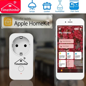 Timethinker WS2 Smart WiFi Kontaktligzda ar MUMS, ES Homkit Spraudnis Apple Homekit Alexa, Google Home Siri Balss Tālvadības Vstarcam