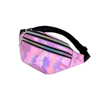 UOSC Hologrāfiskā Fanny Pack Sieviešu Sudraba Lāzera Bum Bag Ceļojumu Spīdīgas Jostas, Somas Modes Meitenēm Rozā Ādas Hologrammas Hip Bag