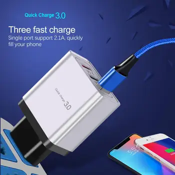 USB Lādētāju QC 3.0 Fast Charger Samsung A70 3Port USB Fast Charger for iPhone 12 11 7 8 X XR Huawei P20 Xiaomi redmi Adapteri