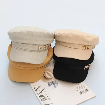 USPOP Vasaras cepures newsboy klp vēstuli dzīvoklis sejsegu klp vintage militārās cepures kokvilnas astoņstūra formas cepures