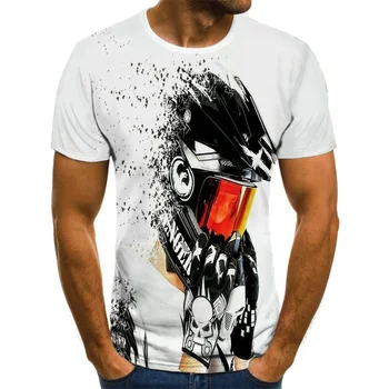 Vasaras Modes Top T-krekls Vīriešu Liela Izmēra Streetwear Atdzist Sacīkšu Grafiskais T-krekls Motociklu 3D Drukāšanas Vīriešu Sporta Krekls