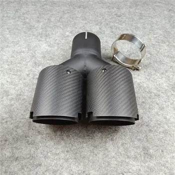 Viens gabals Jaunu Stilu Sarža Matēts Grilētu Black izpūtēji Auto Universālā Oglekļa šķiedras /Nerūsējošā Tērauda Beigām Padomus Garums 240 mm