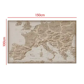 Vintage Retro Pasaules Kartē Vienkāršu Eiropā neaustu Kartes 150x100cm Skolas Studentu Karti Izglītības un Iesācējs
