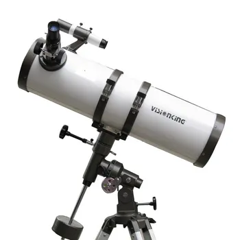 Visionking Pārdomas 150750 Astronomisko Teleskopu, 5.9 Collu 150X Monokulāri Zvaigžņu Mēness Novērošana Ar Equatorial Mount Statīvu