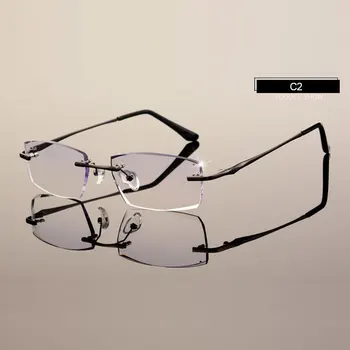 Vīriešu Briļļu C001 Dimanta Apgriešana, Griešana, bez apmales Brilles Recepte, Optiskās Brilles Rāmis Cilvēks Brilles
