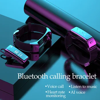Vīriešu un sieviešu Bluetooth austiņas krāsu ekrāns smart aproce sporta multi-funkciju zvanu divu-in-one atsevišķu smart skatīties