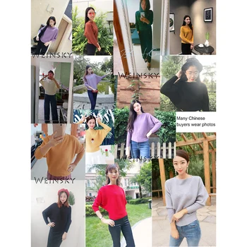 Weinsky Sieviešu Trikotāžas Džemperi Un Puloveri Dāmas Rudens Un Ziemas 2018 Modes Korejiešu Stilā Plats Piedurknēm Rozā Džemperi