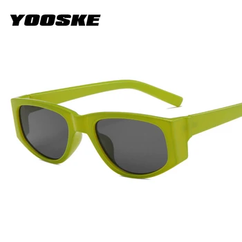 YOOSKE Vintage Cat Eye Saulesbrilles Sievietēm, Vīriešiem Retro Zaļā Hip-hop, Saules Brilles Modes Briļļu Toņos