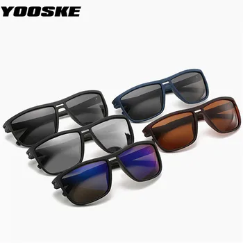 YOOSKE Vintage Polarizētās Saulesbrilles, Vīriešu Dubultās staru Pavasara kāju Black Braukšanas Saules Brilles Vīriešu Slavenu Zīmolu Retro Brilles UV400